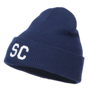 SC South Carolina Embroidered Long Beanie