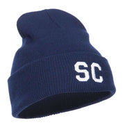 SC South Carolina Embroidered Long Beanie