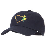 South Carolina Yellow Jessamine with Map Embroidered Unstructured Washed Cap