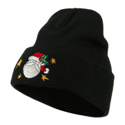 Santa Claus with Stars Embroidered Beanie