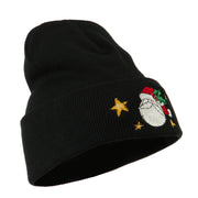 Santa Claus with Stars Embroidered Beanie