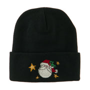 Santa Claus with Stars Embroidered Beanie