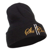 Ski Club Embroidered Long Beanie