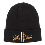 Ski Club Embroidered Long Beanie