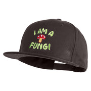 I Am a Fungi Embroidered Flat Bill Snapback Twill Cap - Charcoal OSFM
