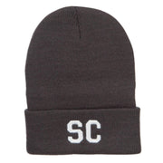 SC South Carolina Embroidered Long Beanie