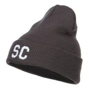 SC South Carolina Embroidered Long Beanie