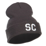 SC South Carolina Embroidered Long Beanie