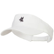 Schnauzer Head Embroidered Pro Style Cotton Washed Visor