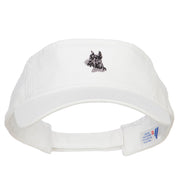 Schnauzer Head Embroidered Pro Style Cotton Washed Visor