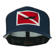 Scuba Diver Down Flag Embroidered Cap