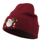 Santa Claus with Stars Embroidered Beanie