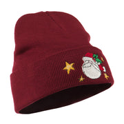 Santa Claus with Stars Embroidered Beanie