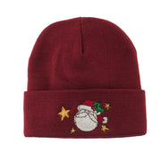 Santa Claus with Stars Embroidered Beanie