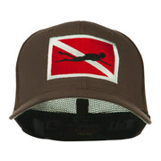 Scuba Diver Down Flag Embroidered Cap