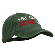 You Can't Scare Me Embroidered Washed Cap