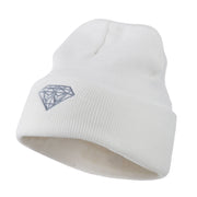 Small Diamond Embroidered Long Beanie