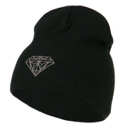 Small Diamond Embroidered Short Beanie