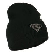 Small Diamond Embroidered Short Beanie