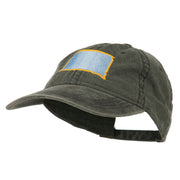 South Dakota State Map Embroidered Washed Cotton Cap