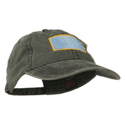 South Dakota State Map Embroidered Washed Cotton Cap