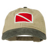 Scuba Dive Flag Embroidered Washed Pigment Dyed Cap