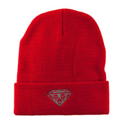 Small Diamond Embroidered Long Beanie