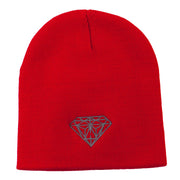 Small Diamond Embroidered Short Beanie