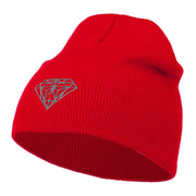 Small Diamond Embroidered Short Beanie