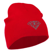 Small Diamond Embroidered Short Beanie