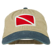 Scuba Dive Flag Embroidered Washed Pigment Dyed Cap