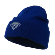 Small Diamond Embroidered Long Beanie