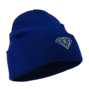 Small Diamond Embroidered Long Beanie