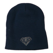 Small Diamond Embroidered Short Beanie