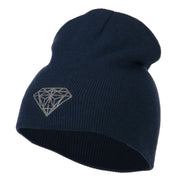 Small Diamond Embroidered Short Beanie