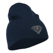 Small Diamond Embroidered Short Beanie