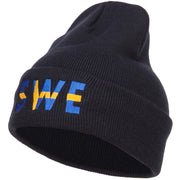 Sweden SWE Flag Embroidered Long Beanie