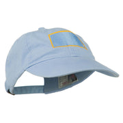 South Dakota State Map Embroidered Washed Cotton Cap