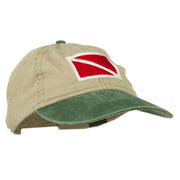 Scuba Dive Flag Embroidered Washed Pigment Dyed Cap