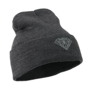 Small Diamond Embroidered Long Beanie