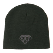 Small Diamond Embroidered Short Beanie