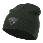 Small Diamond Embroidered Short Beanie