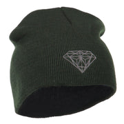 Small Diamond Embroidered Short Beanie