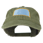 South Dakota State Map Embroidered Washed Cotton Cap