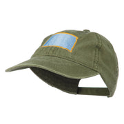 South Dakota State Map Embroidered Washed Cotton Cap