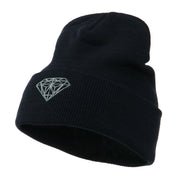 Small Diamond Embroidered Long Beanie