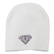 Small Diamond Embroidered Short Beanie