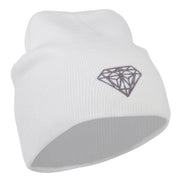 Small Diamond Embroidered Short Beanie