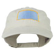 South Dakota State Map Embroidered Washed Cotton Cap