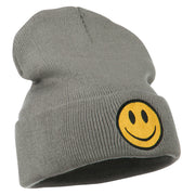 Smile Face Embroidered Long Beanie